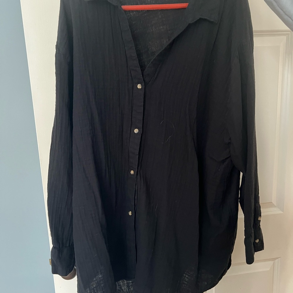 Old Navy Black Long Sleeve Gauze plus size 3x
